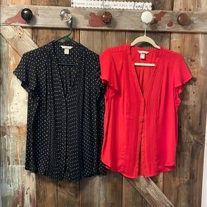 Women's Red and Black Blouses